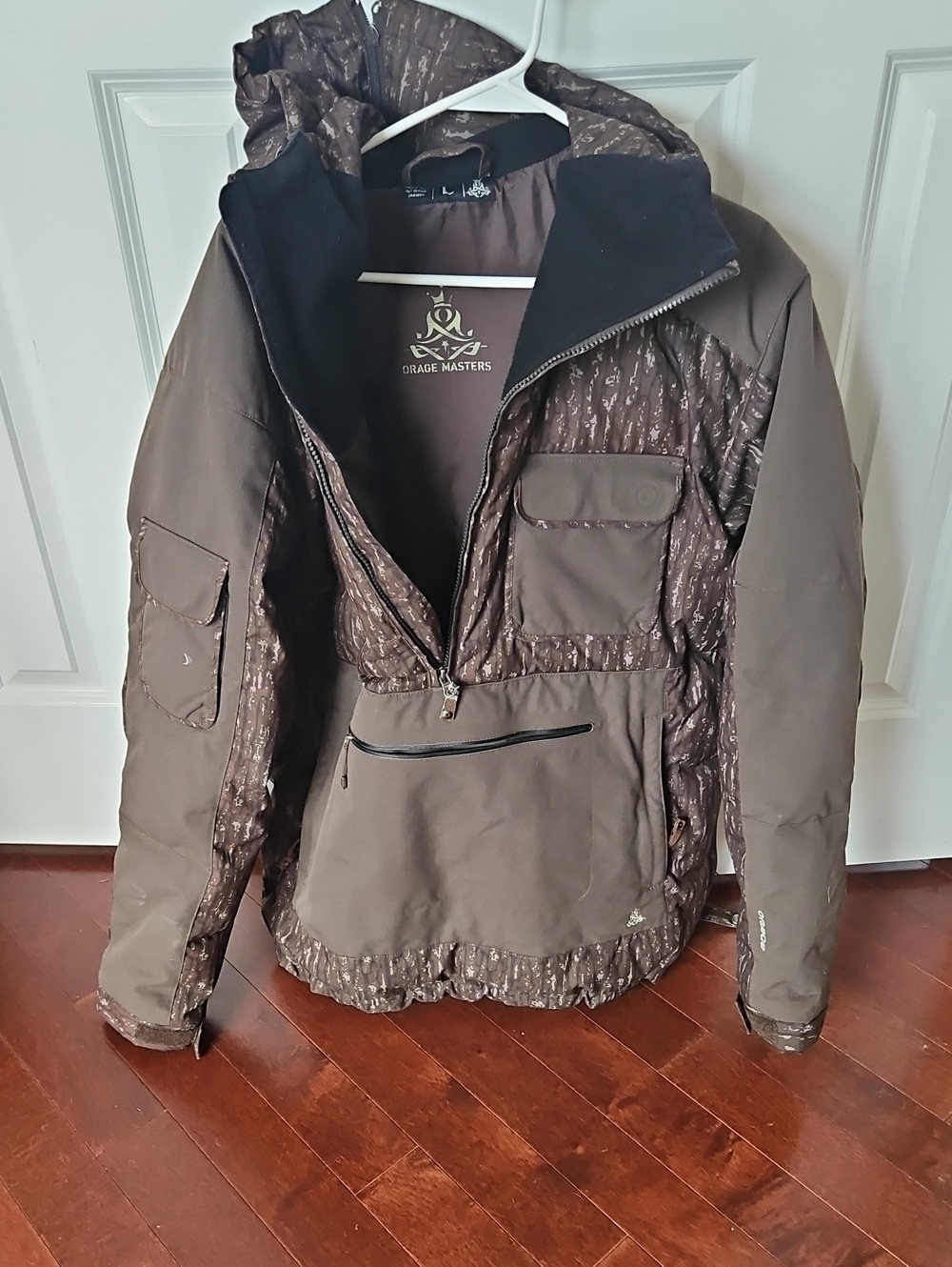 Masters Men's Brown Military Field Jacket with Hood